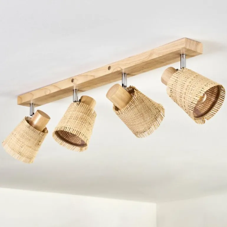 Lindberg Plafonnier Chrome, Brun clair, 4 lumières