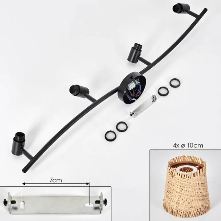 Lindberg Plafonnier Noir, 4 lumières
