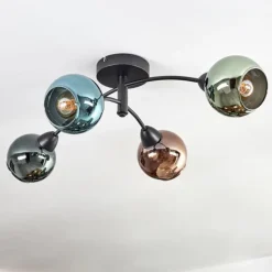 Linneryd Plafonnier, Boule lumineuse Noir, 4 lumières