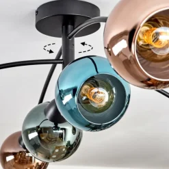 Linneryd Plafonnier, Boule lumineuse Noir, 6 lumières