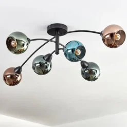 Linneryd Plafonnier, Boule lumineuse Noir, 6 lumières