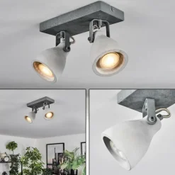 Lomma Plafonnier Acier brossé, 2 lumières