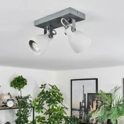 Lomma Plafonnier Acier brossé, 2 lumières