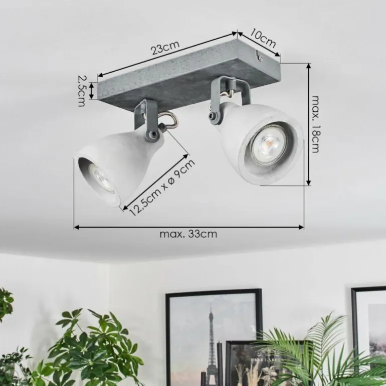Lomma Plafonnier Acier brossé, 2 lumières