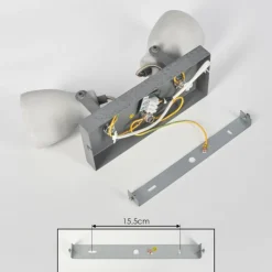 Lomma Plafonnier Acier brossé, 2 lumières