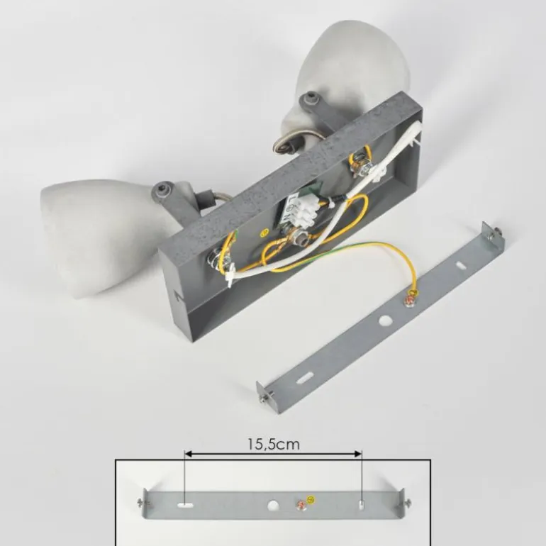 Lomma Plafonnier Acier brossé, 2 lumières