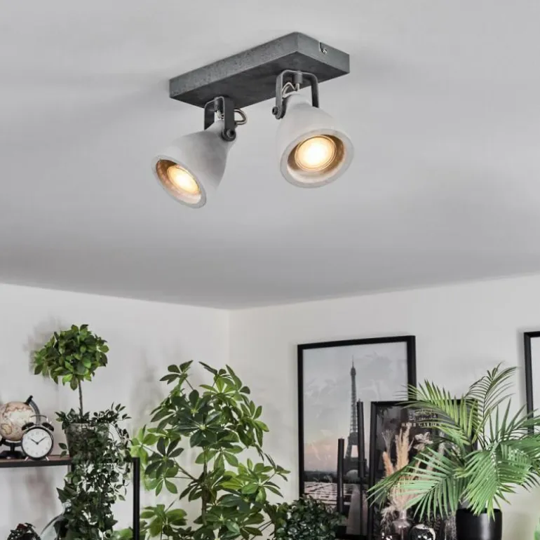 Lomma Plafonnier Acier brossé, 2 lumières