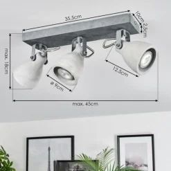 Lomma Plafonnier Acier brossé, 3 lumières