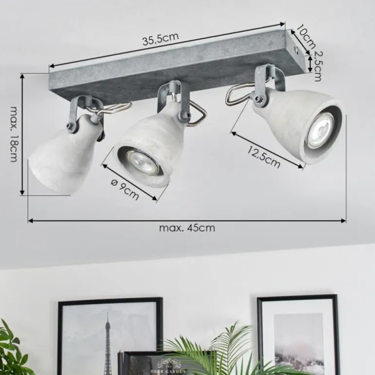 Lomma Plafonnier Acier brossé, 3 lumières