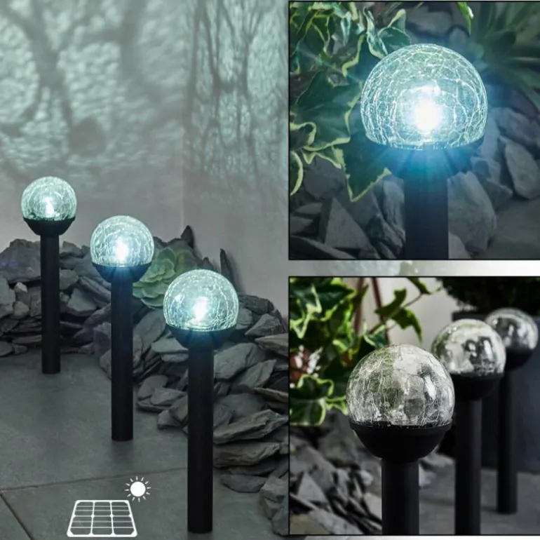 Lot de 3 lampes solaires Colognole LED Noir, 1 lumière