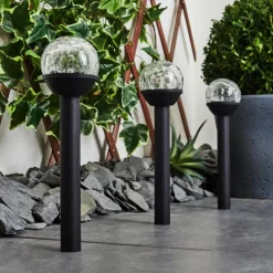 Lot de 3 lampes solaires Colognole LED Noir, 1 lumière