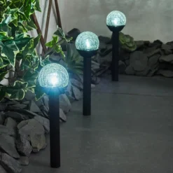 Lot de 3 lampes solaires Colognole LED Noir, 1 lumière