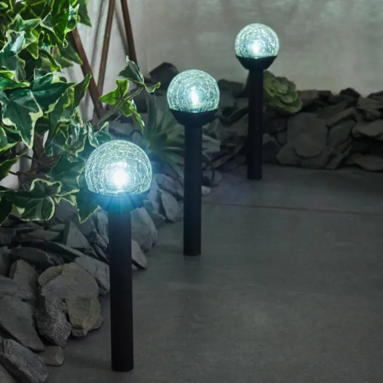 Lot de 3 lampes solaires Colognole LED Noir, 1 lumière