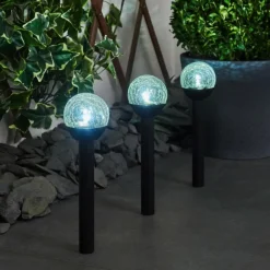 Lot de 3 lampes solaires Colognole LED Noir, 1 lumière