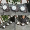 Lot de 3 lampes solaires Sameo LED Brun, 4 lumières