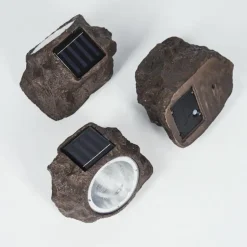 Lot de 3 lampes solaires Sameo LED Brun, 4 lumières