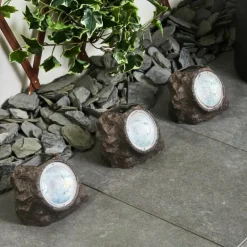 Lot de 3 lampes solaires Sameo LED Brun, 4 lumières