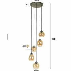 lustre Balanka Anthracite, 5 lumières