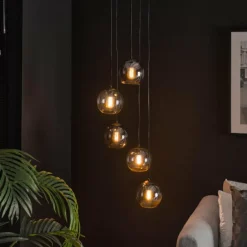 lustre Bicolore Anthracite, 5 lumières