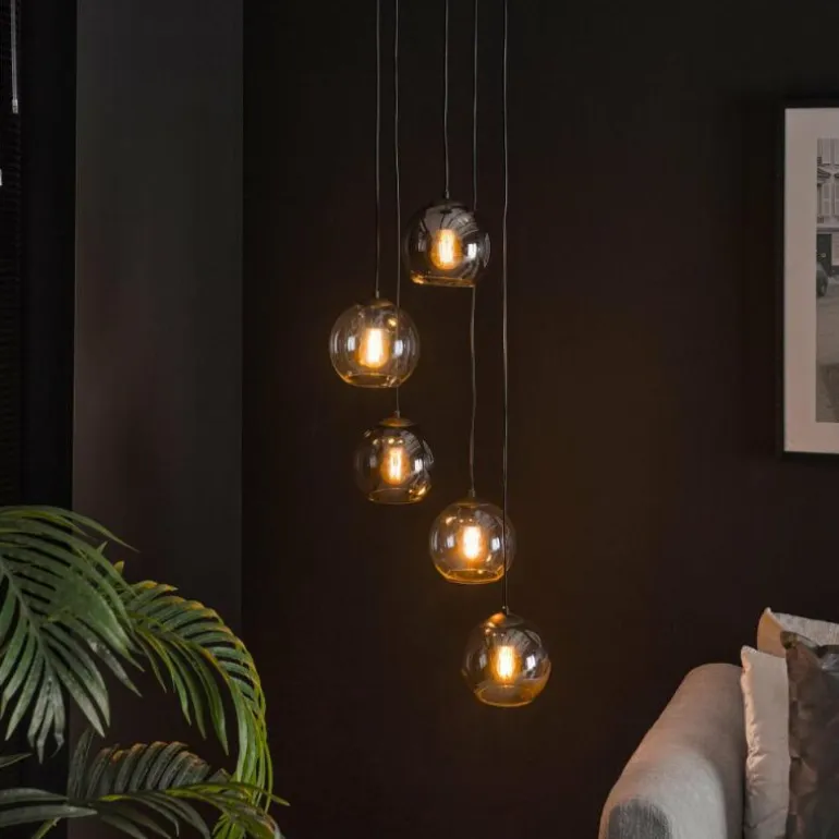 lustre Bicolore Anthracite, 5 lumières