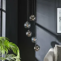 lustre Bicolore Anthracite, 5 lumières