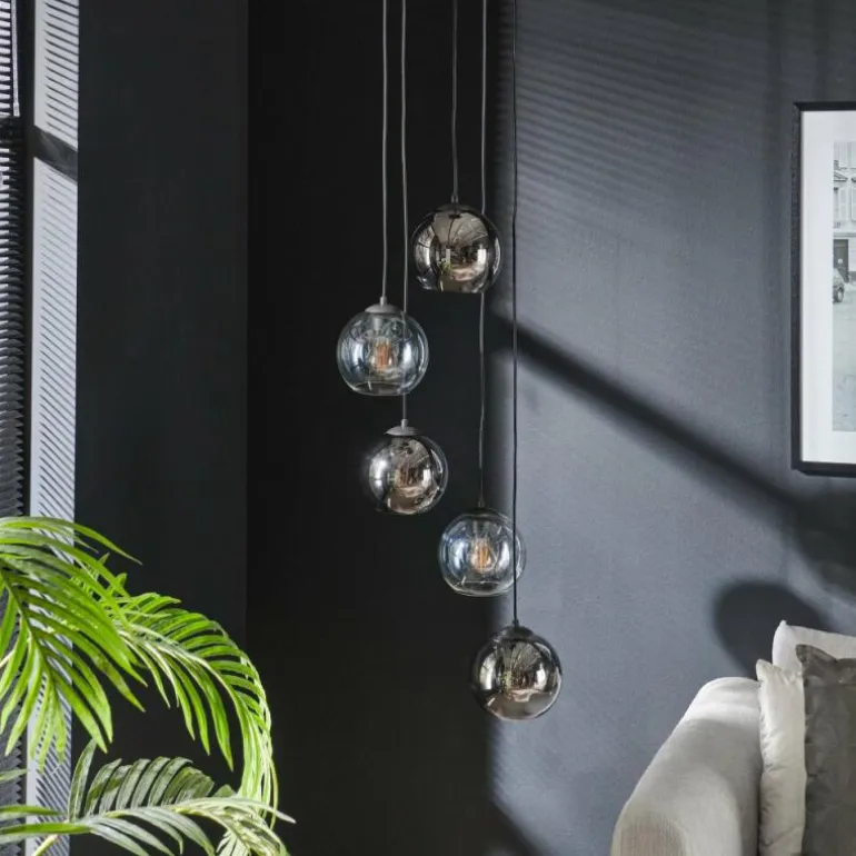 lustre Bicolore Anthracite, 5 lumières