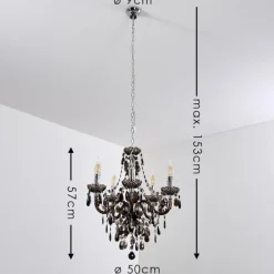 Lustre Delhi Noir, Transparent, 5 lumières