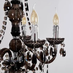 Lustre Delhi Noir, Transparent, 5 lumières