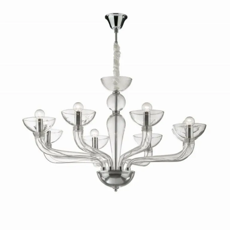 Lustre Ideal Lux CASANOVA Chrome, 8 lumières