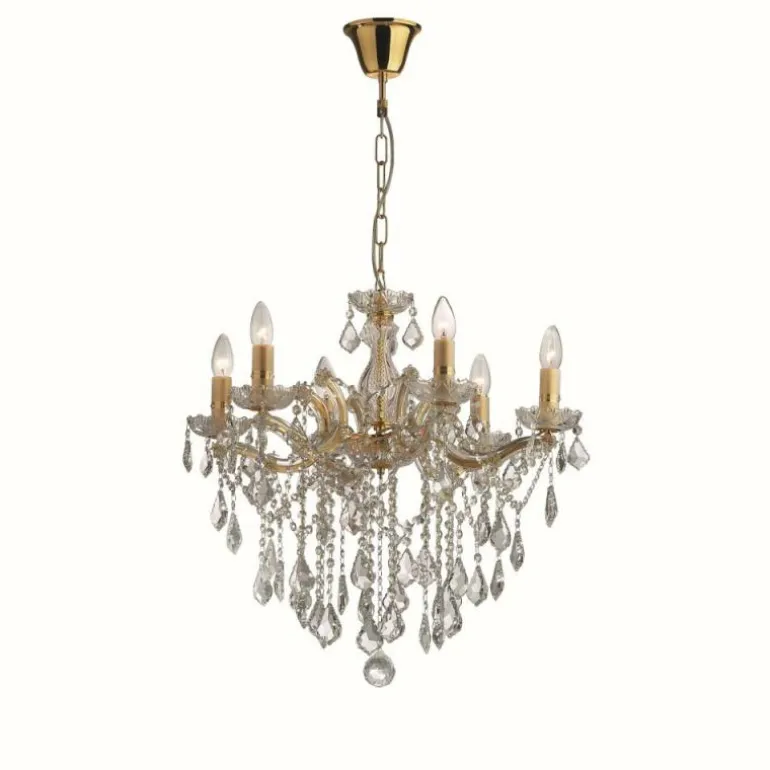Lustre Ideal Lux FLORIAN Or, 6 lumières