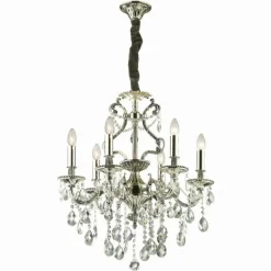Lustre Ideal Lux GIOCONDA Argenté, 6 lumières