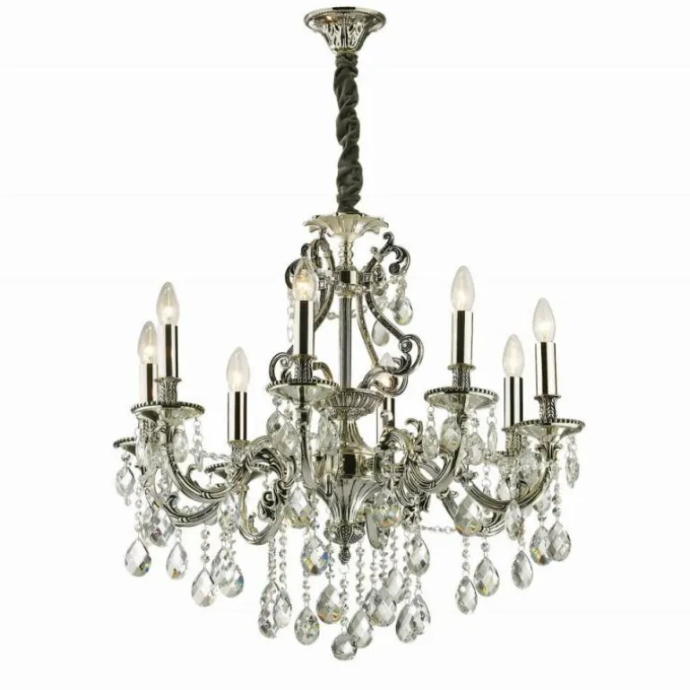 Lustre Ideal Lux GIOCONDA Argenté, 8 lumières
