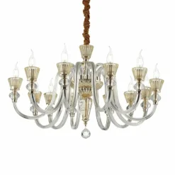 Lustre Ideal Lux STRAUSS Or, 12 lumières
