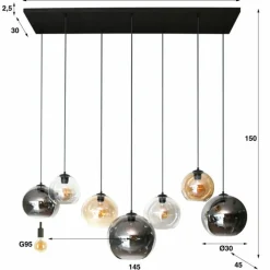 lustre Multi Anthracite, 7 lumières