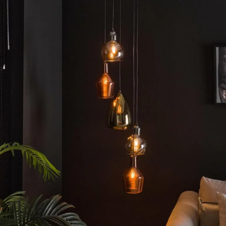 lustre Tricolore Noir, 5 lumières