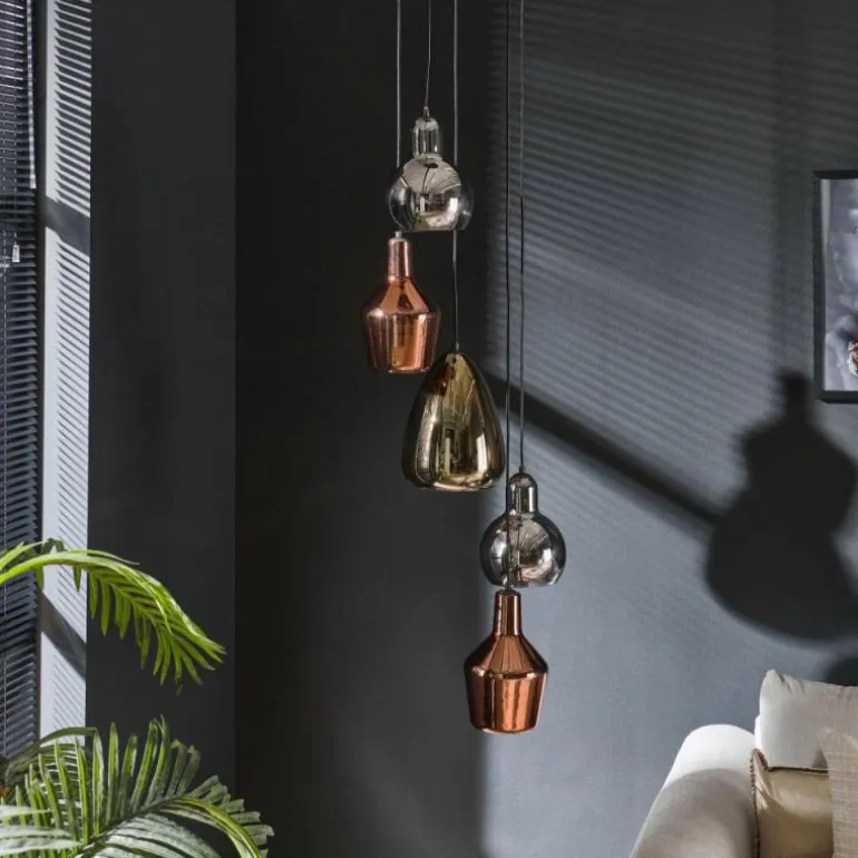 lustre Tricolore Noir, 5 lumières