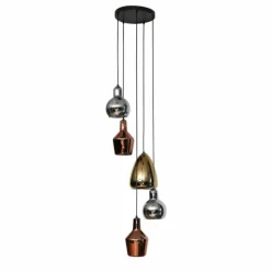 lustre Tricolore Noir, 5 lumières