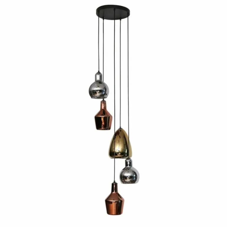 lustre Tricolore Noir, 5 lumières