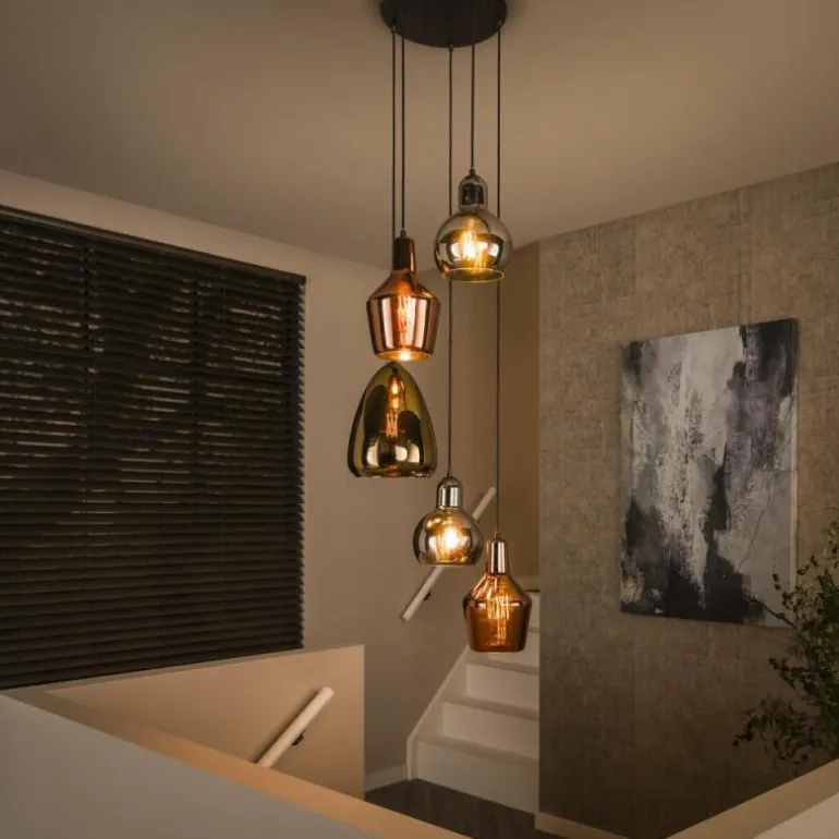 lustre Tricolore Noir, 5 lumières