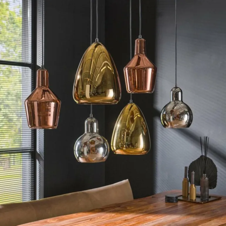 lustre Tricolore Noir, 6 lumières