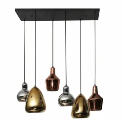 lustre Tricolore Noir, 6 lumières