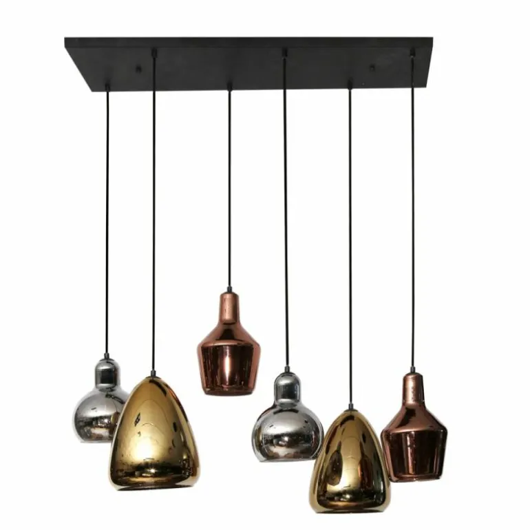 lustre Tricolore Noir, 6 lumières