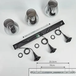 Lutarp Suspension, Suspension Noir, 3 lumières