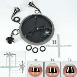 Lutarp Suspension, Suspension Chrome, Noir, 3 lumières