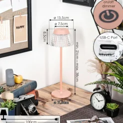 Macos Lampe de bureau, Lampe à poser, Liseuse LED Rose, 1 lumière