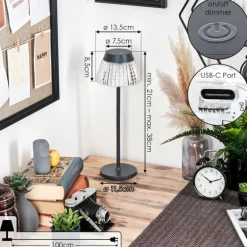 Macos Lampe de bureau, Lampe à poser, Liseuse LED Anthracite, 1 lumière
