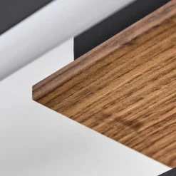Macos Plafonnier, Spot de plafond LED Brun, Couleur bois, Noir, 1 lumière