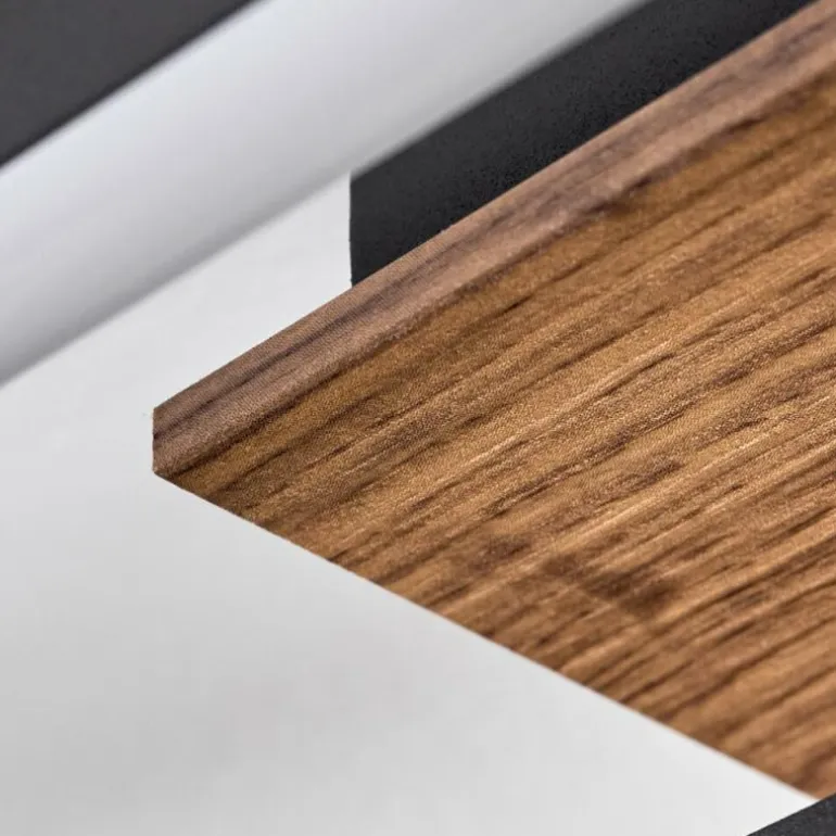 Macos Plafonnier, Spot de plafond LED Brun, Couleur bois, Noir, 1 lumière