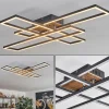 Macos Plafonnier, Spot de plafond LED Brun, Couleur bois, Noir, 1 lumière