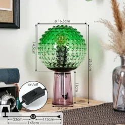 Maiorca Lampe à poser Lila, Noir, 1 lumière
